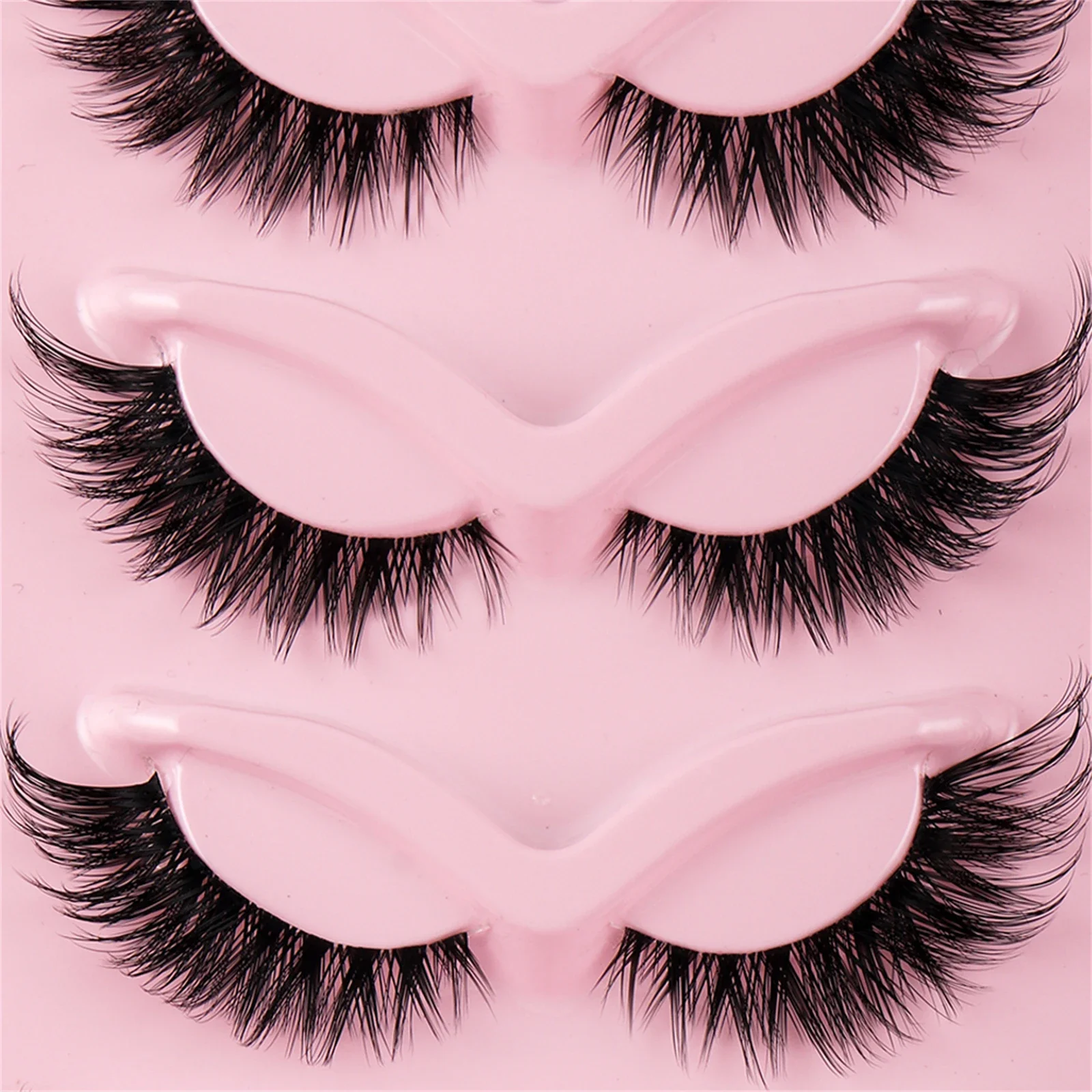 15 paia/confezione da 3 ciglia Cat eye 3D ciglia finte naturali Fluffy Soft Cross Clear Band Lashes Manga Lashes Wispy Eyelash Makeup