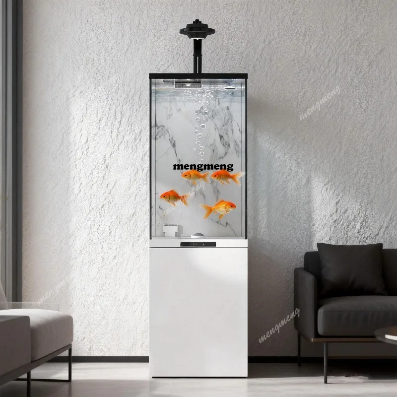 

New living room fish tank 2026 bottom filter ultra-white glass home ecological aquarium modern