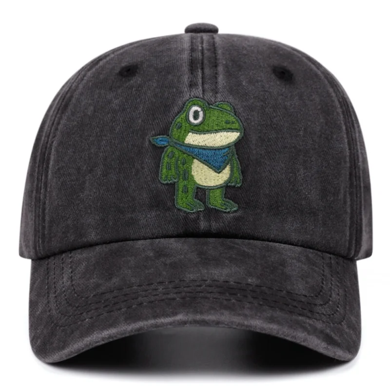 Cartoon Cute Frog Washed Retro Embroidery Cowboy Baseball Caps Women Men Outdoor Casual Duck Hats