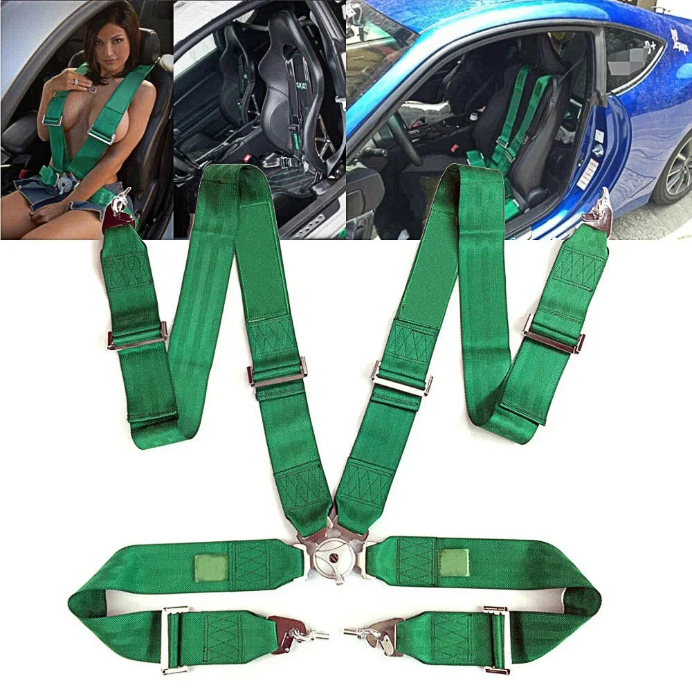 

3" Universal 4 Point Racing Seat Belt Harness Adjustable Snap-On Camlock Quick Release Car Harness Safety Strap With TAKA** Logo