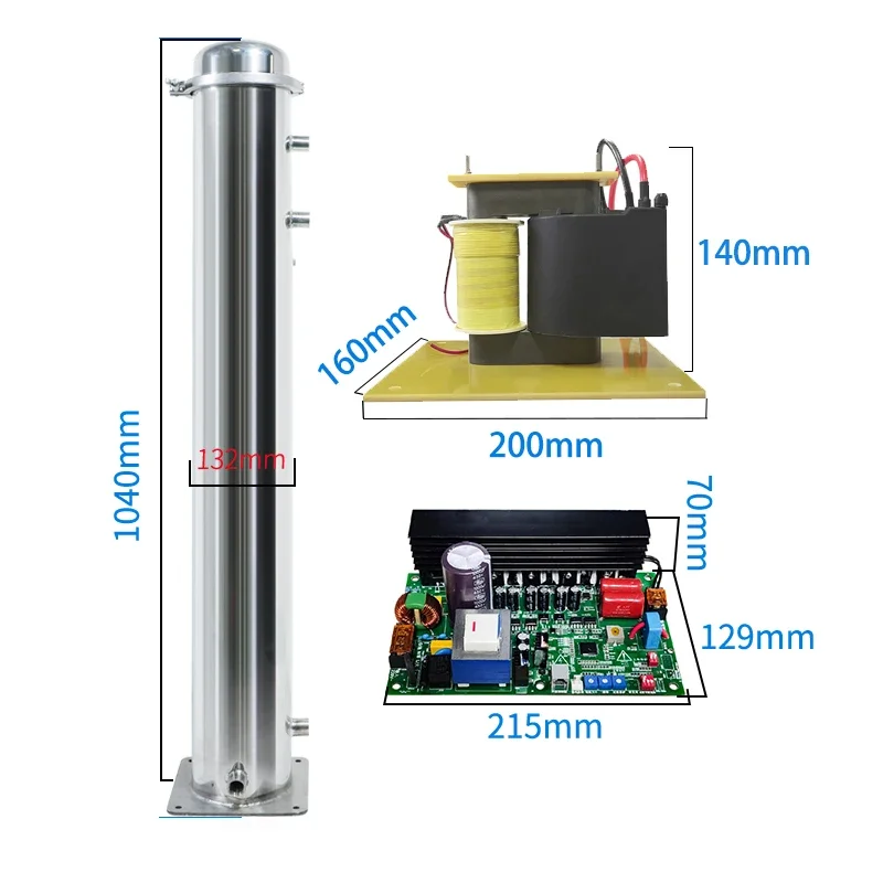 100g/h water cooling ozone generator tube for fish pond aquarium