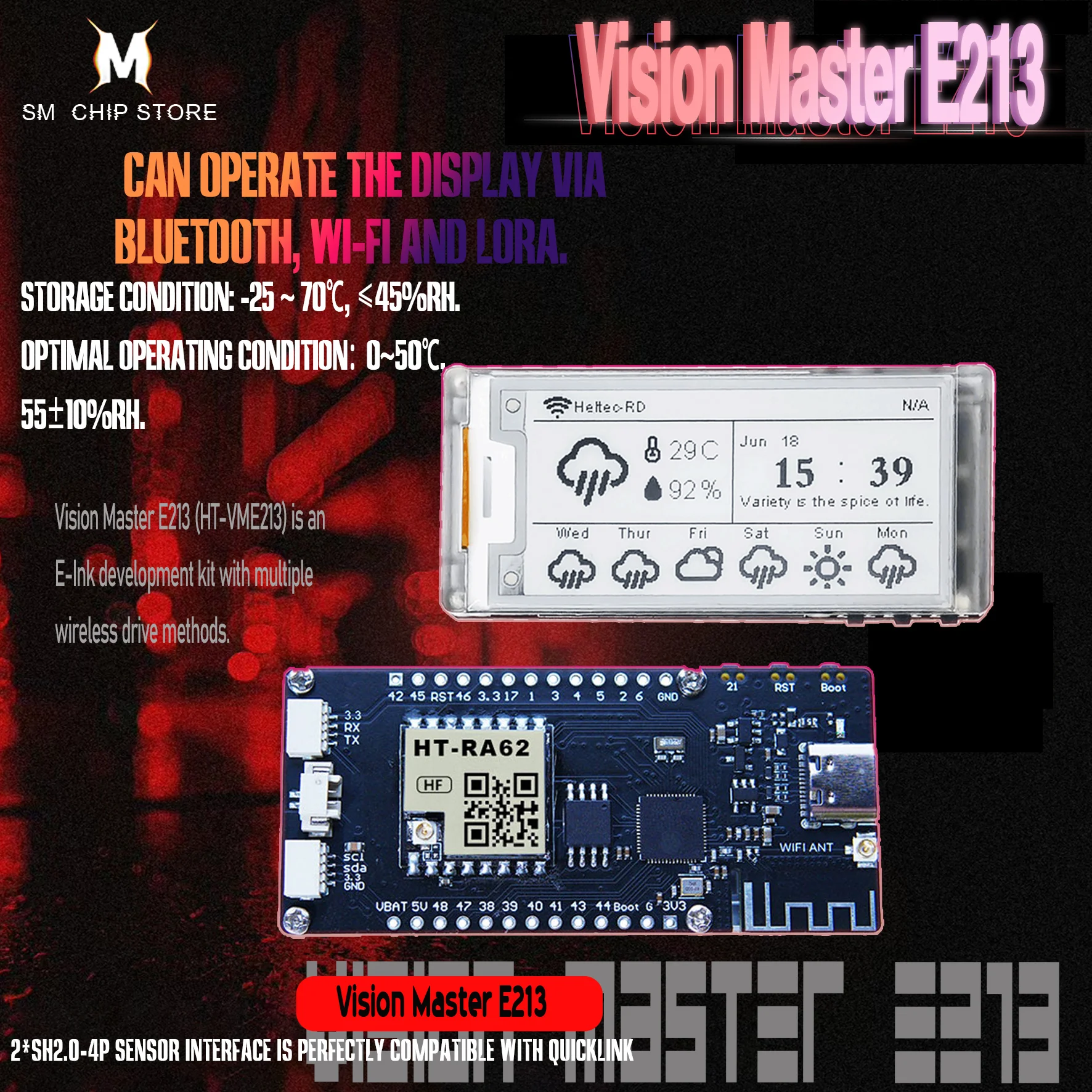 Imagem -04 - Heltec Meshtastic Lora E-ink Display E-paper Esp32 Lora Smart Sx1262 Wi-fi Devboard Ble Arduino Iot 213