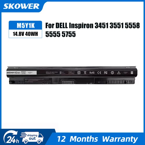 SKOWER 40Wh M5Y1K batería para Dell Inspiron 3451 3551 5558 5555 5755 5758 14 3452 15 3000 15 5000 5559 HD4J0 VN3N0 GXVJ3 991XP
