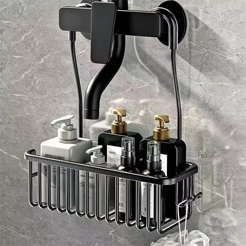 Image of Bad Dusche Rack Waschraum Dusche Gel Hängenden Korb Lagerung Rack Dusche Zimmer Wc Wand Hängen Ablauf Korb
