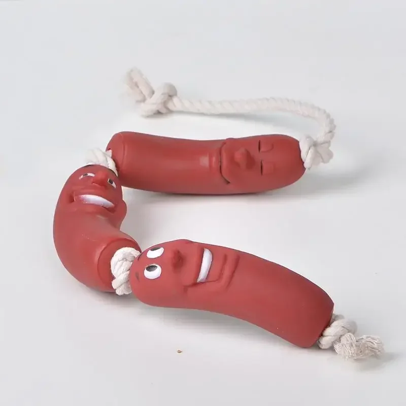 Dog Toys Funny Sausage Shape for Puppy Dog Chew Toys Interactive Training Bite-resistant Grinding Teeth Dogs Pet Supplies 1/3pcs