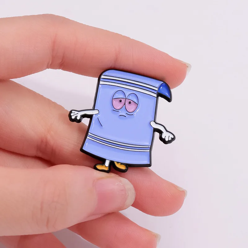 Funny Comedy Cartoon Anime Enamel Pins Creative Cute Towel Decorative Brooches Metal Lapel Badges Jewelry Accessories Gifts