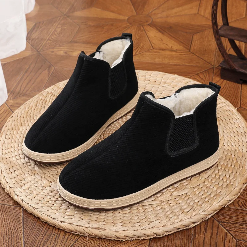 

Old Cloth Shoes Winter Fleece-Lined Thickened High-Top Men's Middle-Aged and Elderly Warm Cotton Shoes