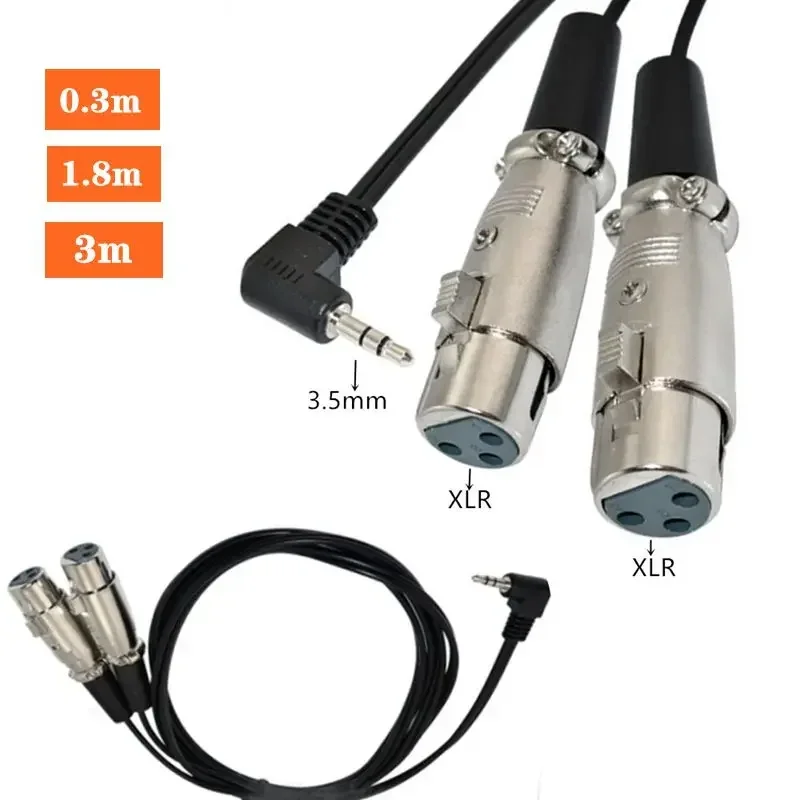 Y-Cable 3.5 Male To 2XLR Male and Female 90 ° Elbow 3.5 Male To 2 * XLR Male/Female Head Wire 3.5 M To Dual XLR M/F