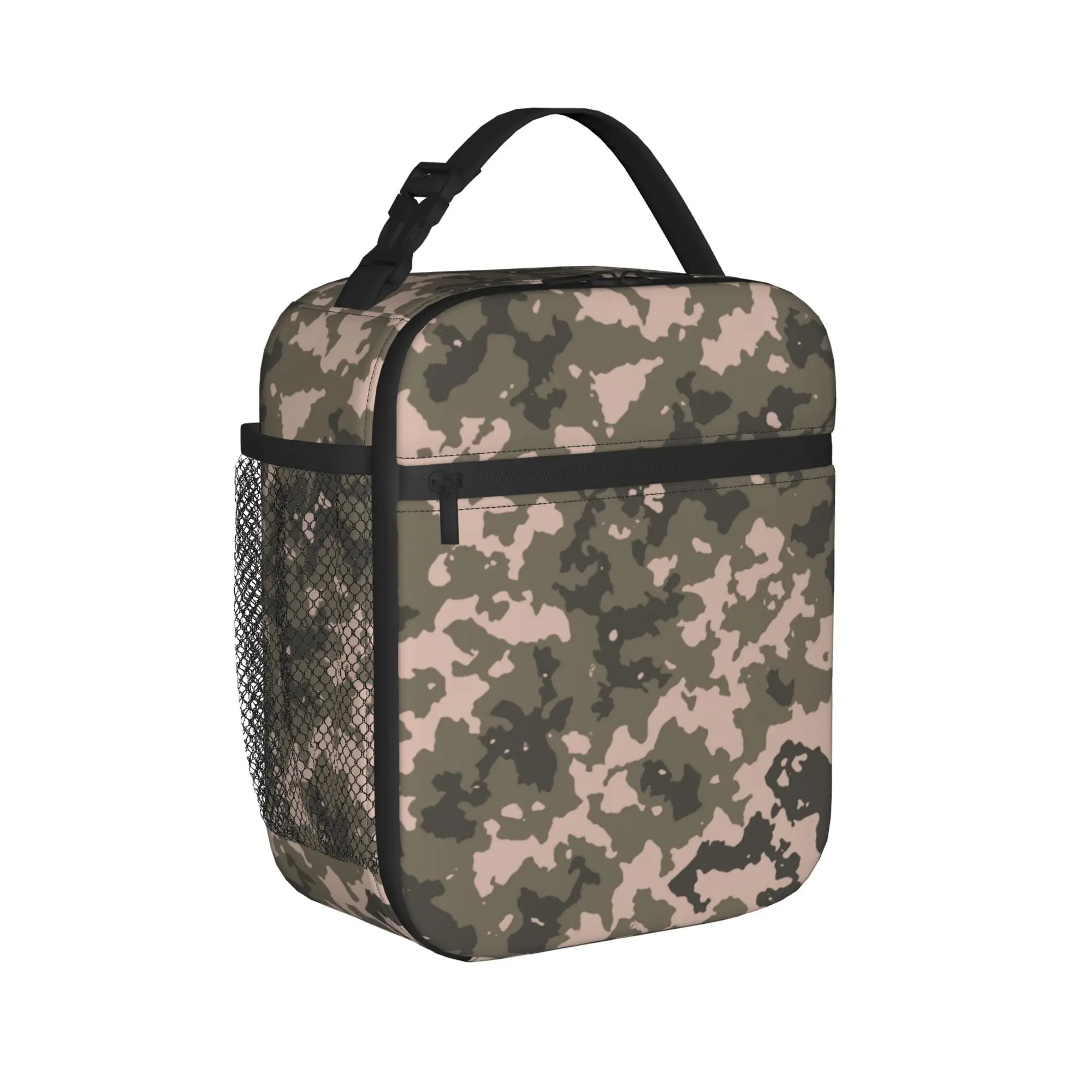 Army Camo Lunch Bag  Leisure Lunch Box Outdoor Picnic Portable Tote Food Bags For Girls Oxford Graphic Design Cooler Bag