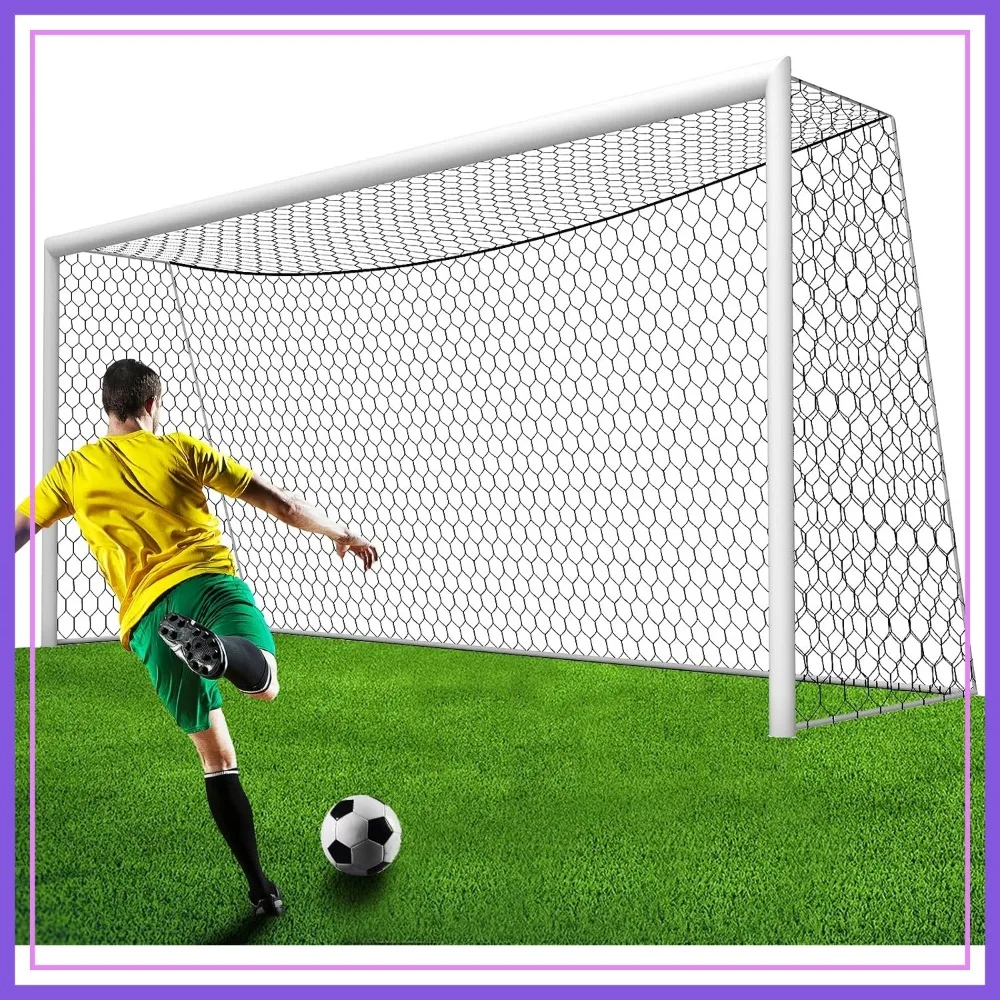 

Soccer Goal Replacement Net 24x8ft, 4mm Nylon Hex Mesh, Weather Resistant, Net Only
