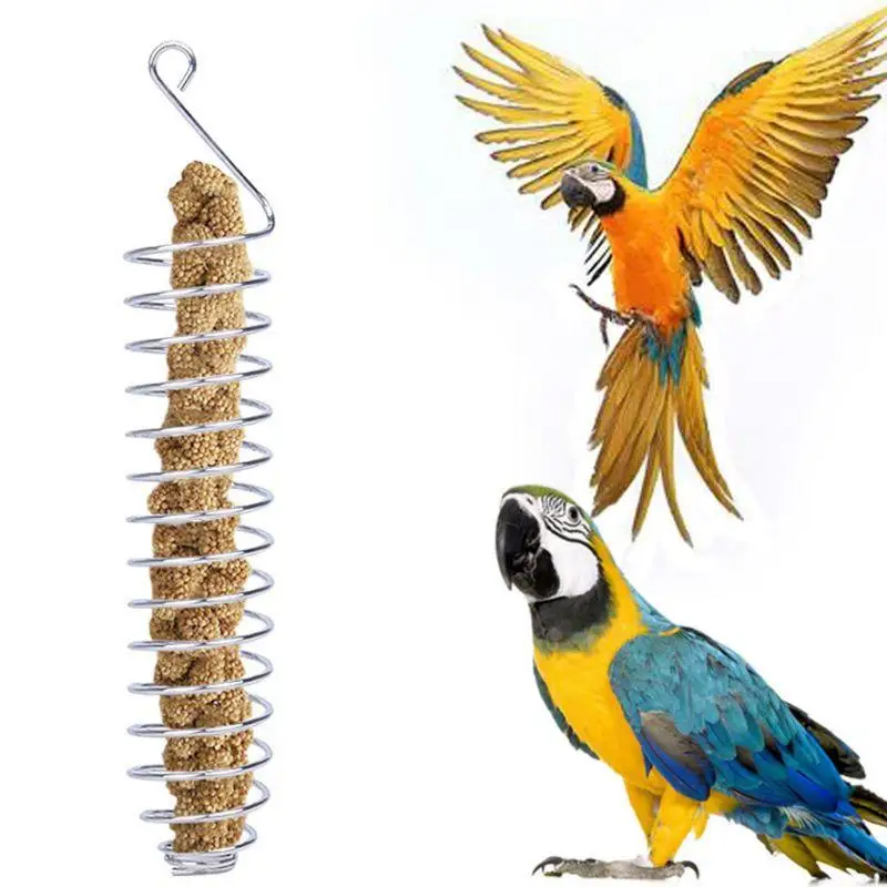 

31KA Stainless Steel Parrot Feeder Holder Bird Cage Feeding Device