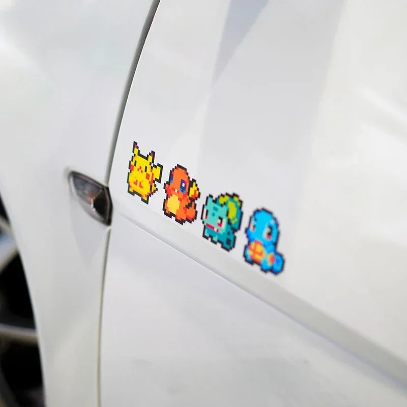 Anime SP Car Stickers Pixel Cartoon Kawaii Pikachu Stickers Personality Gengar Jigglypuff Car Side Window Reflective Stickers