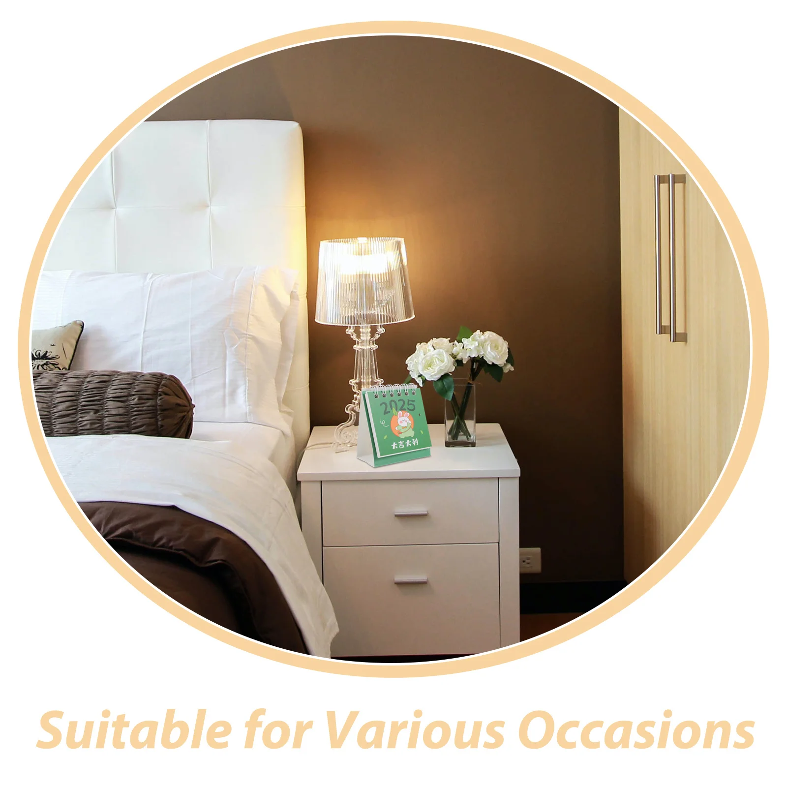 미니 데스크 캘린더 2025 귀여운 녹색 토끼 스탠딩 플립 캘린더 2024년 7월부터 2025년 12월까지 트윈 와이어 바인딩 일일 플래너 가정용