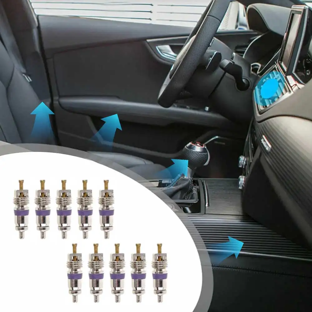 

10pcs Car R134a A/C Valve Cores Tool Air Conditioning Copper Valve Repair Kit Auto Accessories for BMW / Mercedes-Benz / Audi