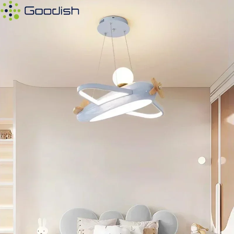 Moderne avion pendentif lumières LED lustre enfant décoration de la maison lampes suspendues pour garçon fille chambre d'enfants chambre salon