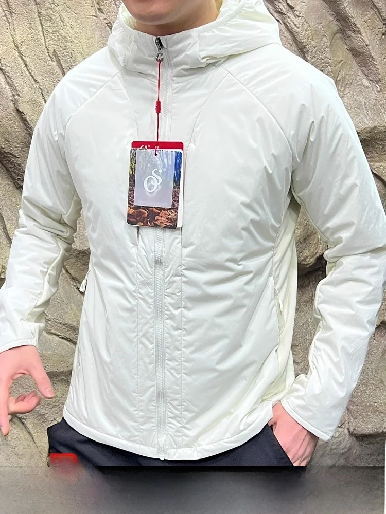 

Outdoor Tech Cotton Jaet Men's Women's Windproof Warm Hooded Cotton Clothing Youth Faion Stand Fit Long Sve Pure Color