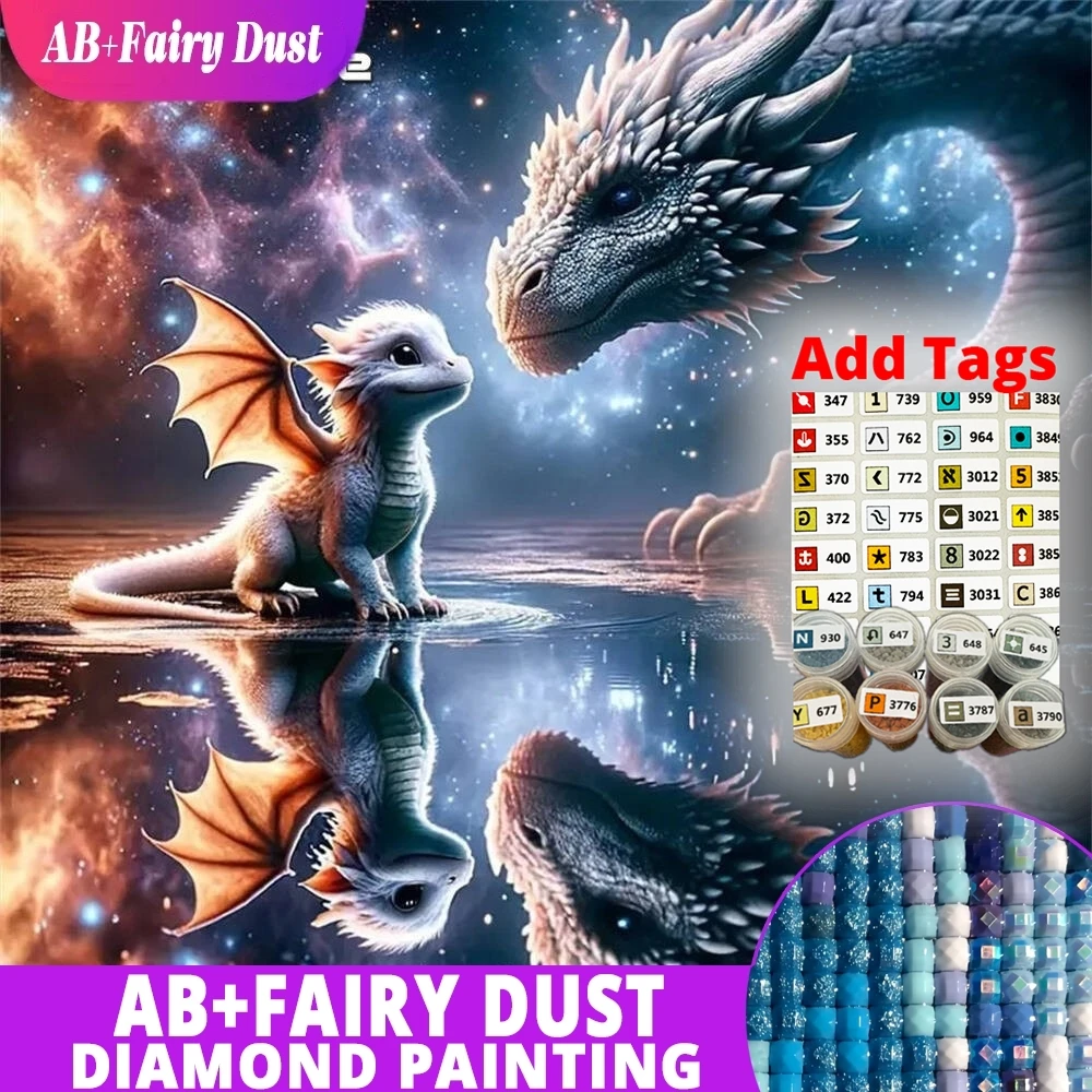 

AB Fairy Dust DMC stickers New Arrival Diamond Painting Dinosaur Animal Suitable For Beginners Embroidery Dragon DIY Mosaic Cros