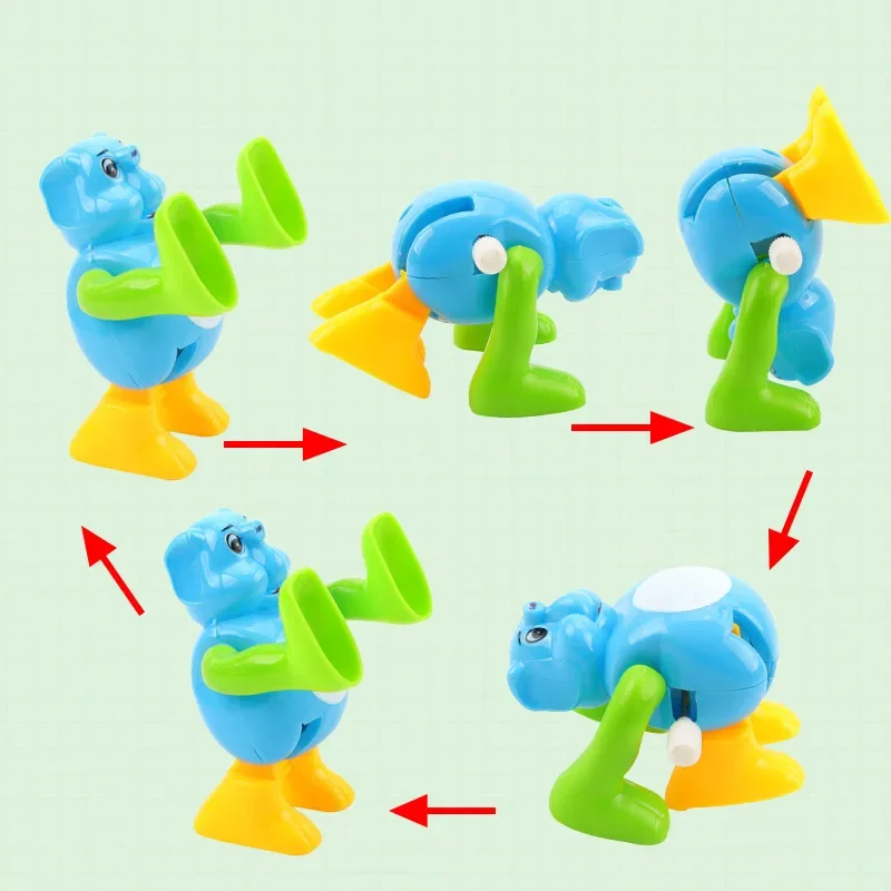 새로운 시계 장난감 어린이 만화 와인딩 크리 에이 티브 회전 플립 동물 퍼즐 작은 동물 아기 선물