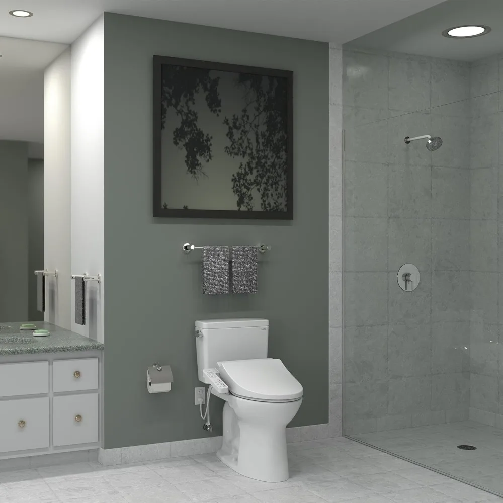 TOTO WASHLET A2 Dudukan Kloset Elektronik dengan Pemanas Dudukan dan Tutup SoftClose, Bentuk Memanjang, Putih Kapas - SW3004 # 01