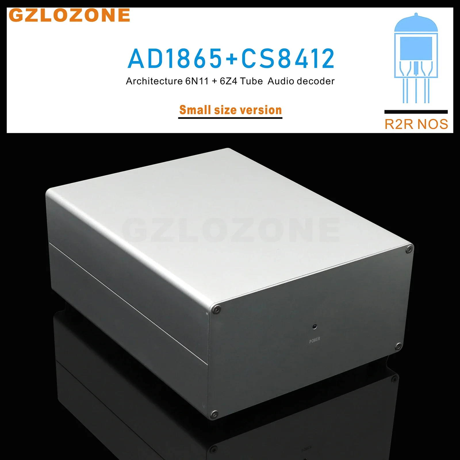 R2R NOS AD1865+CS8412 Architecture Audio decoder 6N11+6Z4 Tube DAC SILVER/BLACK (Optional)