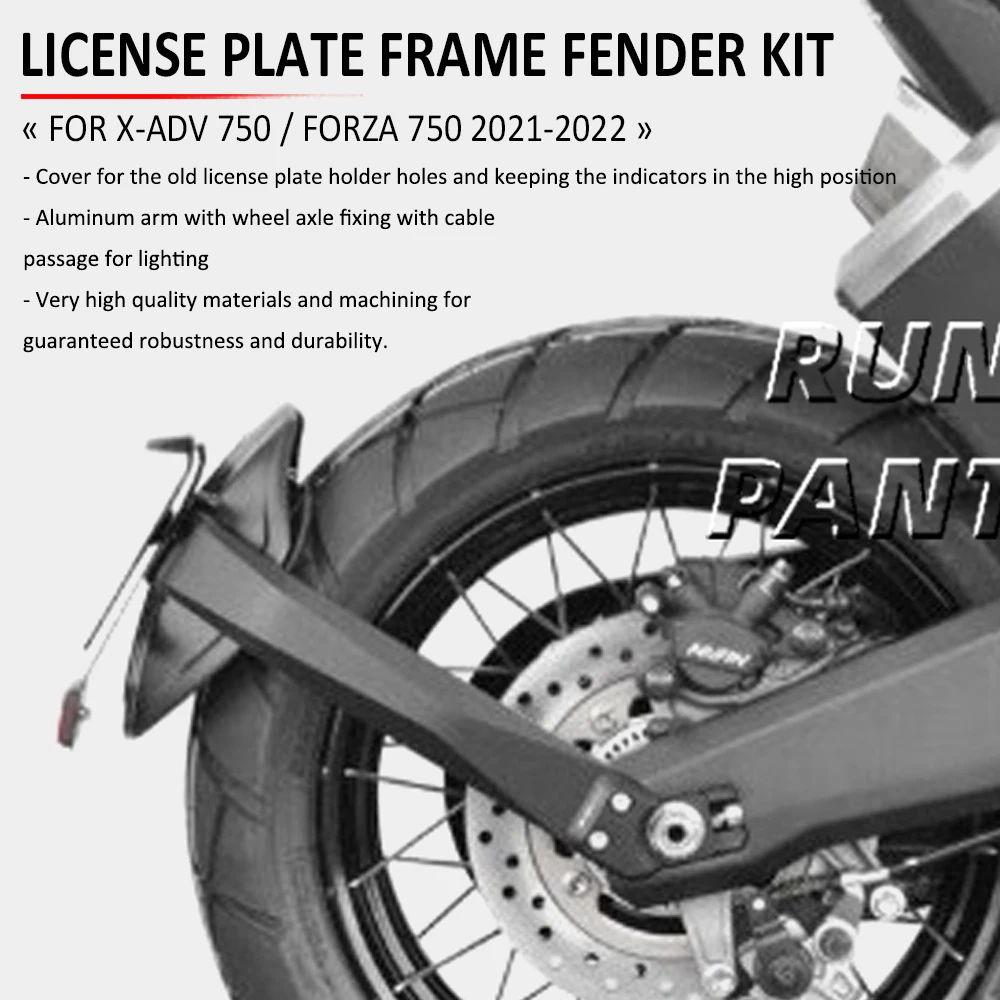 

For Honda X-ADV XADV 750 XADV750 NSS750 NSS 750 2021 2022 Motorcycle License Plate Frame Holder Wheel Mudguard Fender Kit