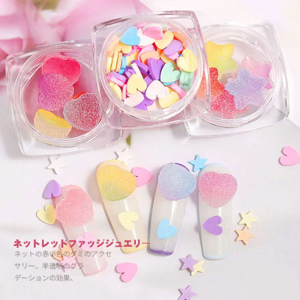 Lovely Girls Acrylic Nail Tips Gradient Colorful Manicure Accessories Nail Art Decorations Sweet Candy Soft Fudge Designs