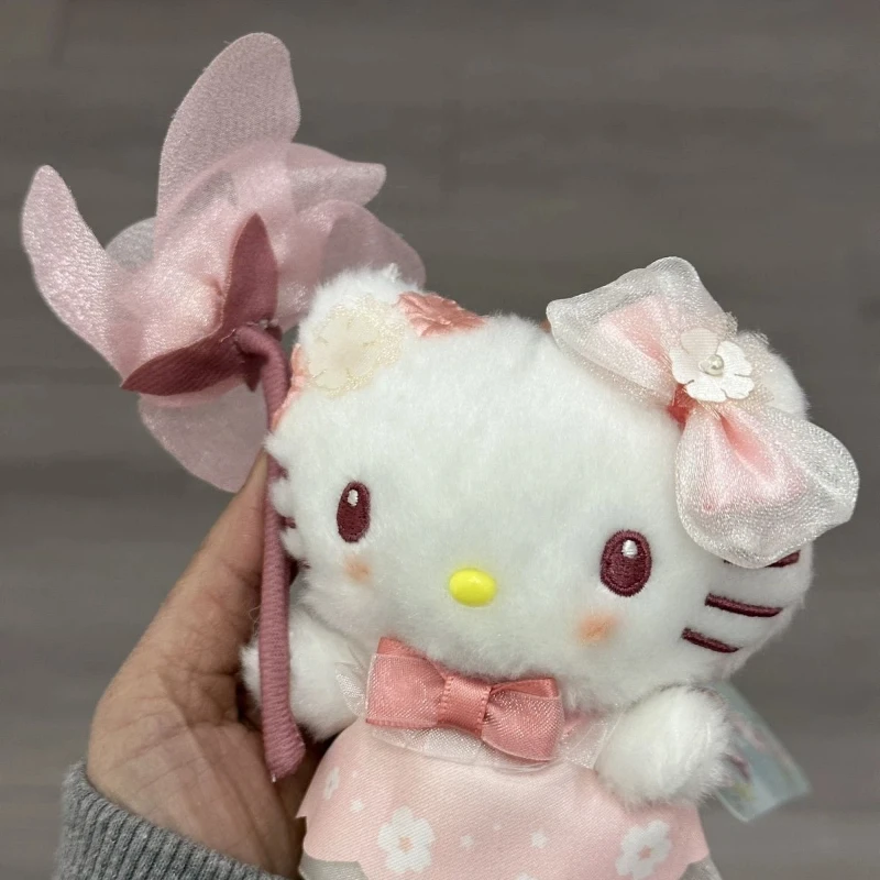 Plush Toy Limited Black Leather Kt Cat Pendant Uniform Kt Cat Backpack Hanging Decoration Keychain Pendant Cotton Filling Gift