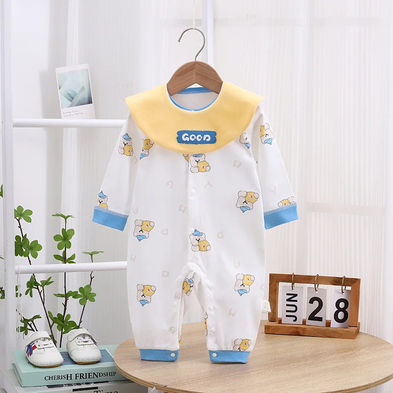 Autumn New Baby Bodysuit Cotton Split Cotton Wool Four Seasons Baby Clothing Baby Bodysuit Creeper Romper