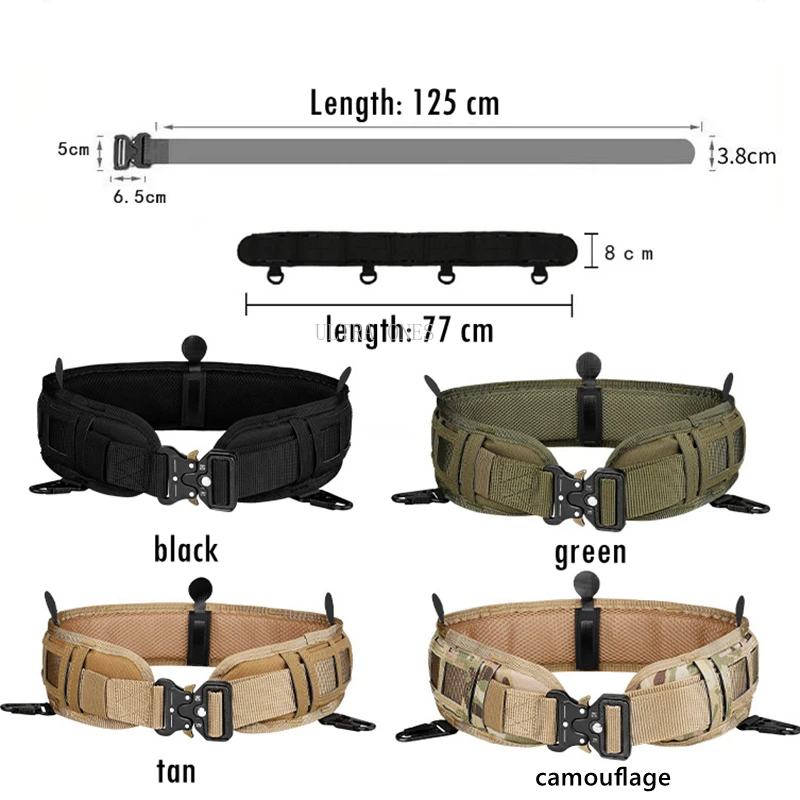 Tactical Belt Quick Release Men\'s Molle Belts Outdoor Hunting Combat Training Multifunctional Nylon Girdle Shooting Sports Gear