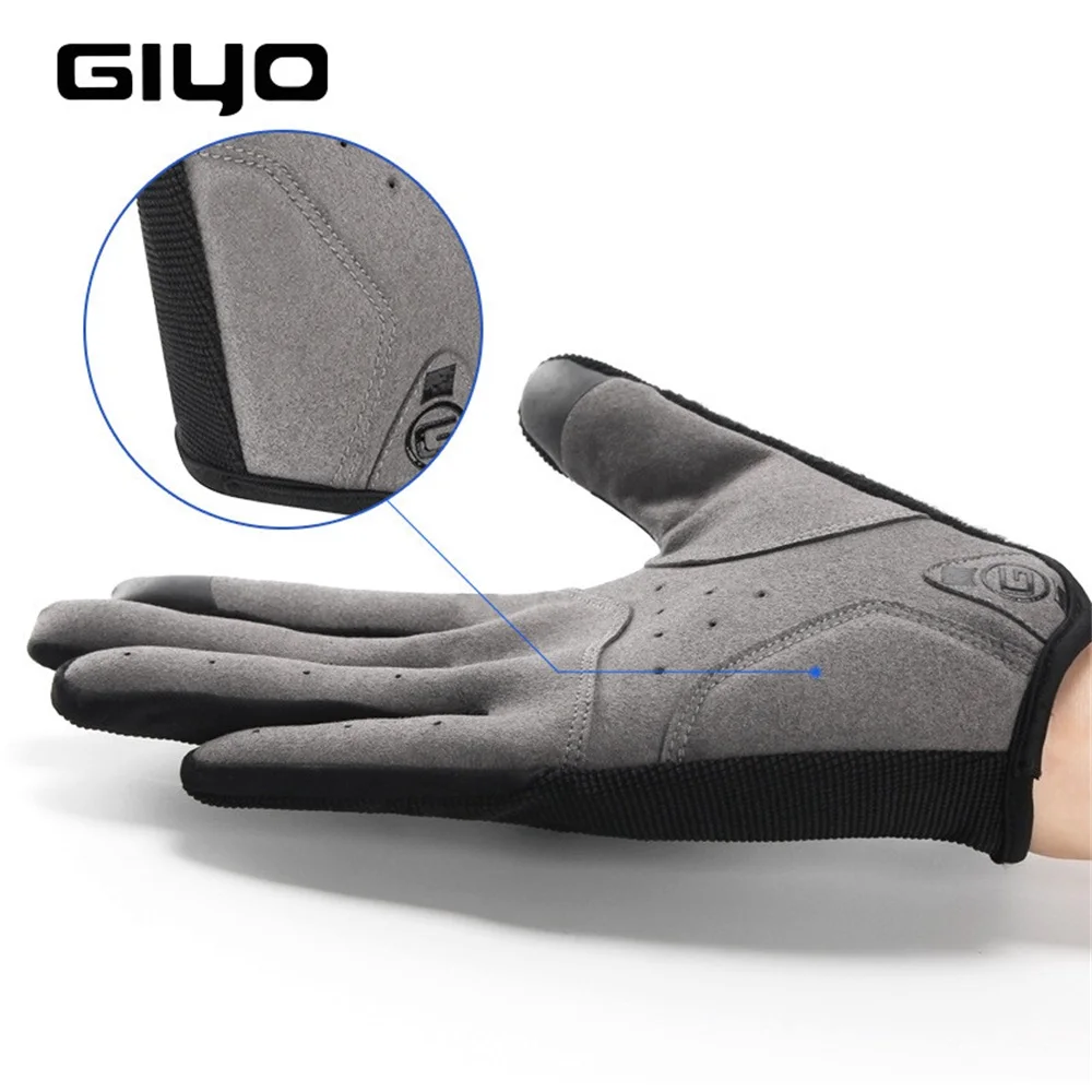 NEW GIYO Unisex Cycling Gloves Mens Winter MTB Bike Full Finger Gloves For Outdoor Hiking Sportwear Non-Slip Lycra Gloves S-05