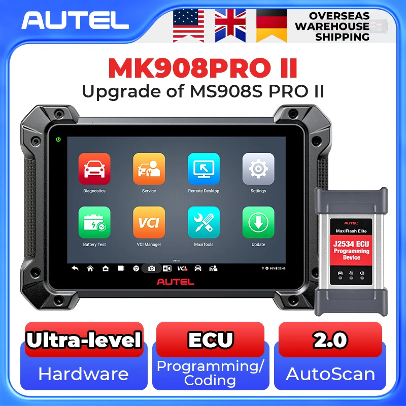 

Autel MK908PRO II J2534 Автомобильные диагностические инструменты Smartlink Автомобильный сканер Автоматическая диагностика Онлайн-программирование OBD