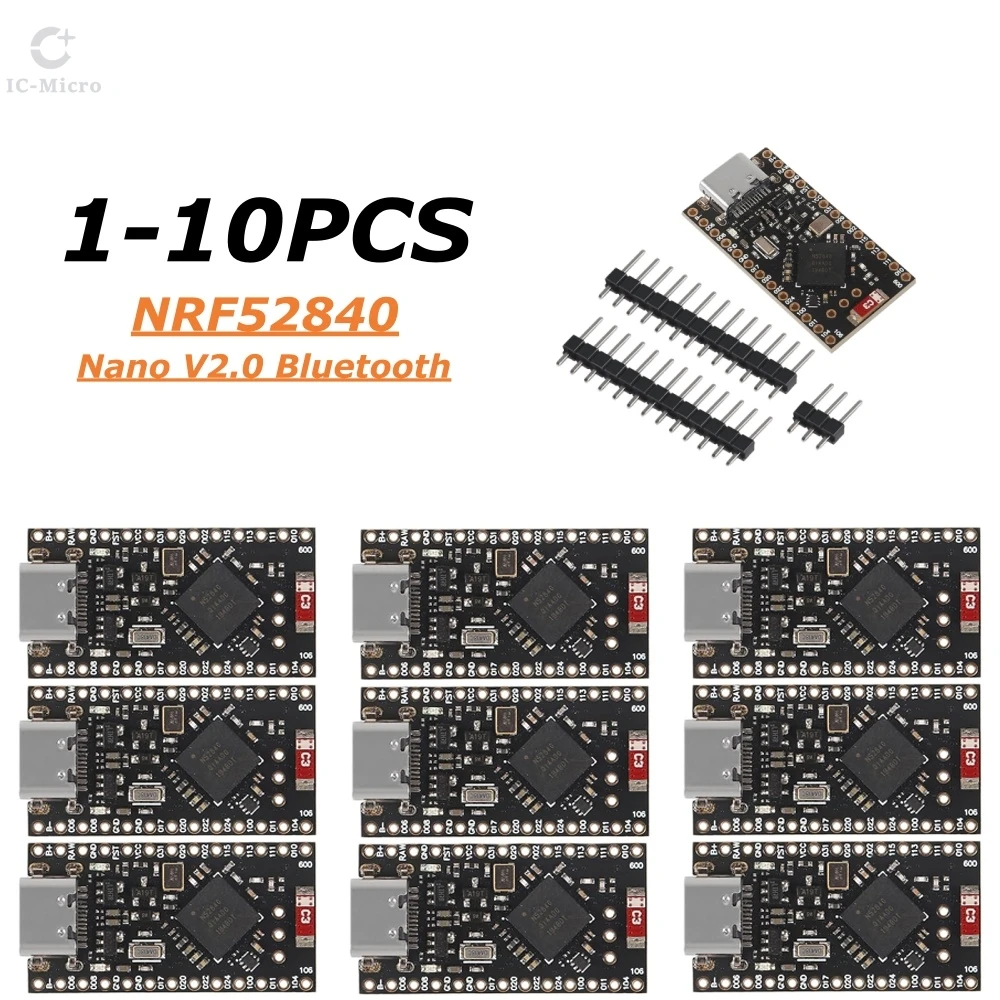 XZG 1-10pcs NRF52840 Development Board Compatible With Nice!Nano V2.0 Bluetooth Charging Management Pro Micro NRF52840