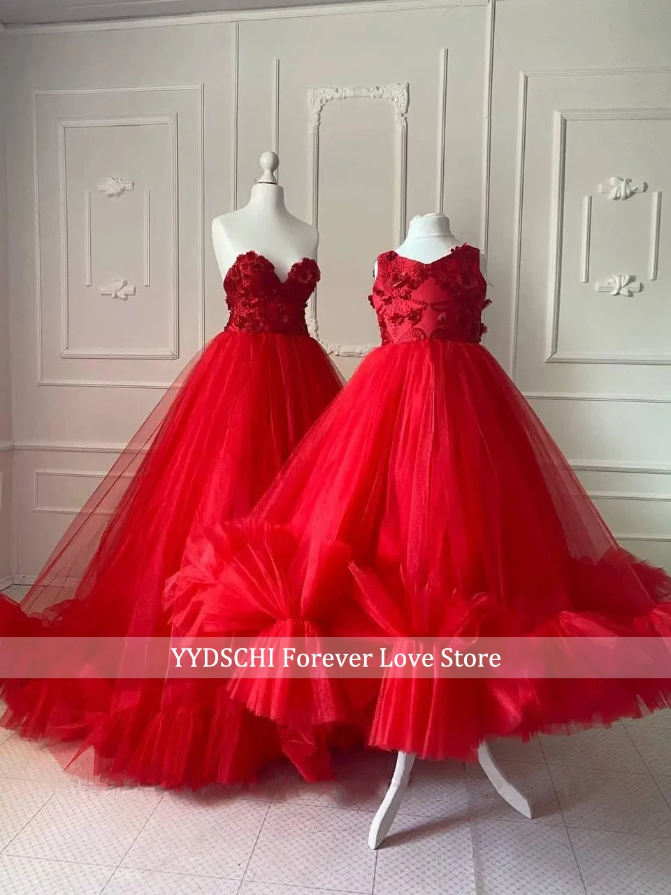 Customized Elegant Ruffles Puffy Mother And Daughter Matching Dress 2024 Special Event Birthday Party Photography Prom Gown