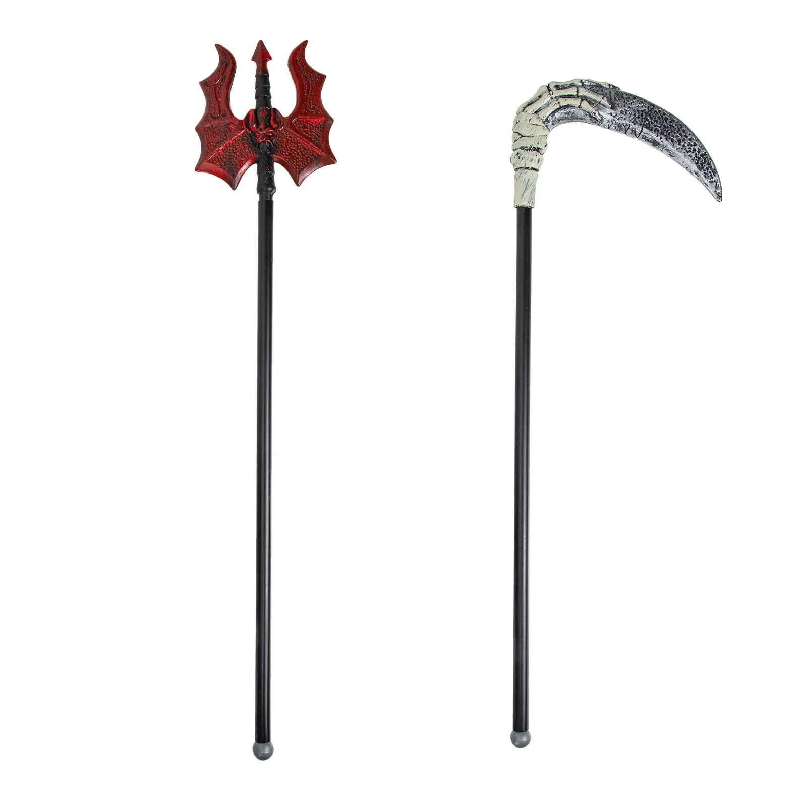 2 Pcs Red Three Forks Cosplay Prop Halloween Simulation Party Toy Costumes Plastic Three-pronged Decor