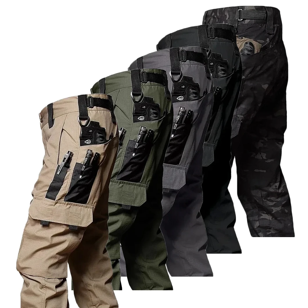 

Men's Work Trousers New Tactical Cargo Jeans Outdoor Workwear Casual Pants Spring Summer Waterproof Wear-Resistant Hiking Pants