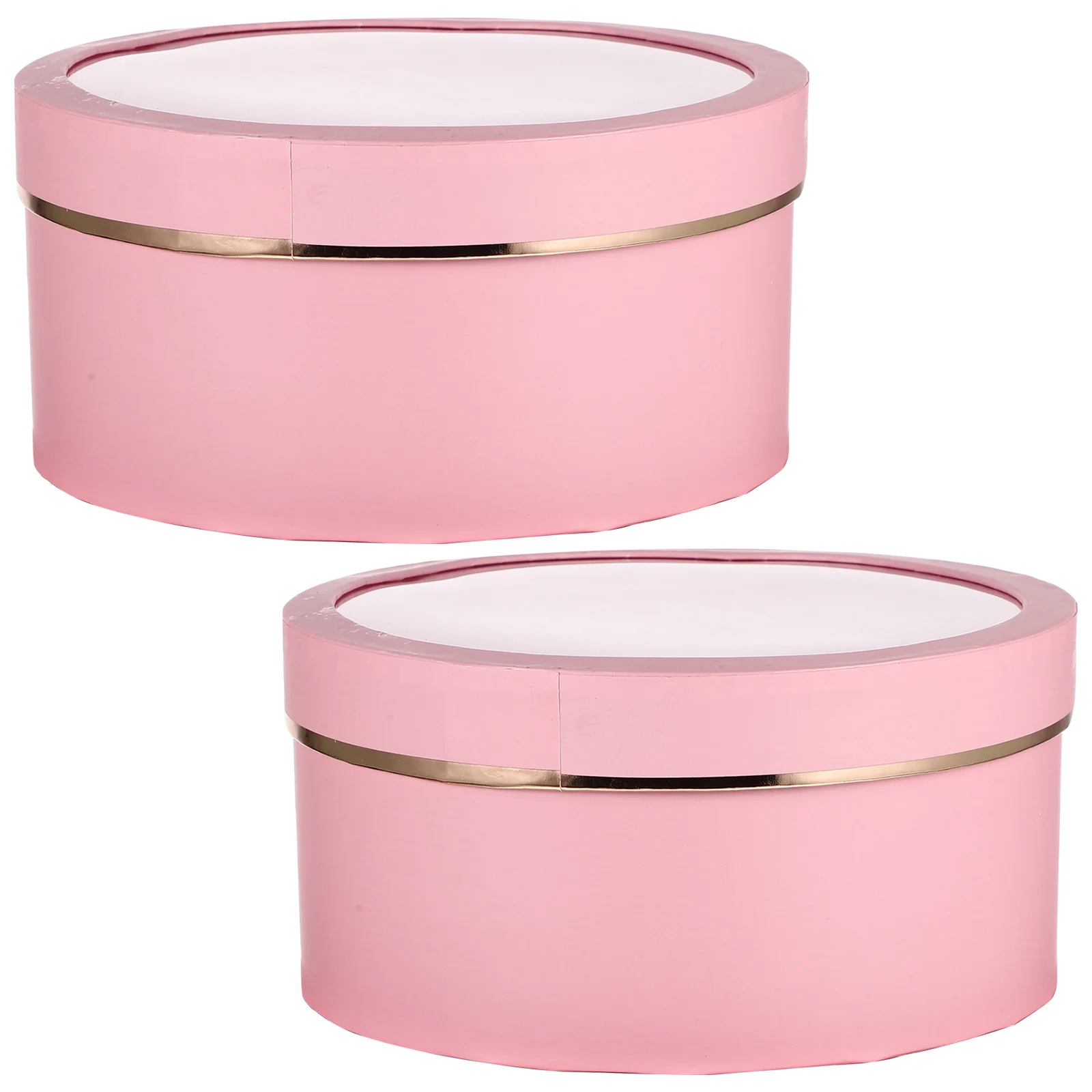

2pcs Flower Gift Boxes Round Floral Arrangement Box For Birthday Valentine Graduation Festival Flower Packaging Box With Lid