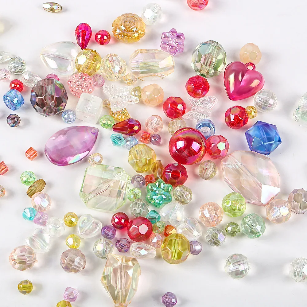 40g Random Acrylic Spacer Beads Beading Accessories Loose Mixed Beads Charms For Bracelet DIY Necklace Supplies Jewelry Making