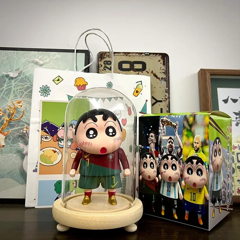 Q Version Crayon Shin-Chan Animation Figure Doll Soccer Fans Crayonxiaoxin Birthday Gift Creative Gift For Boys Valentine'S Day