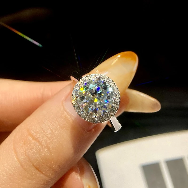 

KNB Luxury 1-3CT D Color Moissanite Solitaire Diamond Rings for Women Original 925 Sterling Silver Engagement Ring Fine Jewely