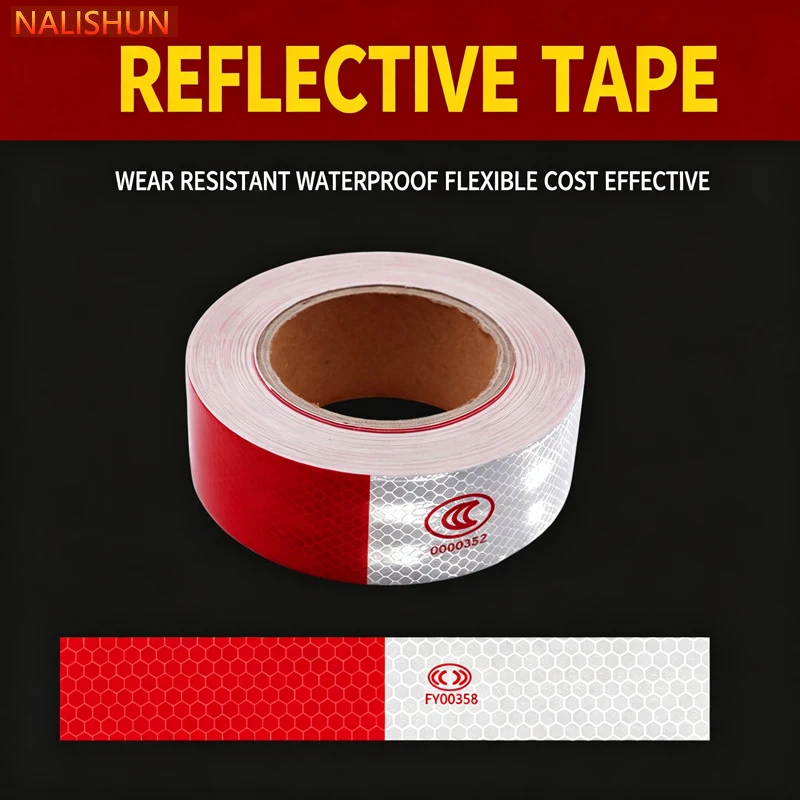 Reflective Tape, Waterproof Adhesive Tape, and Design, Suitable for Trailers, Trucks, Vehicles, Boats, Signs, Safety Markers