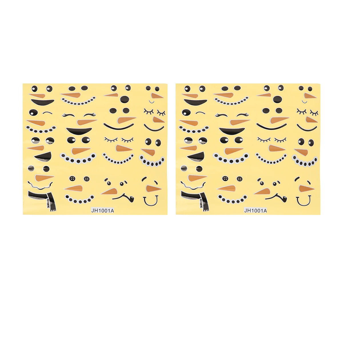 

2 Pcs Merry Snowman Stickers Christmas Decoration Face Decals Child Window for Gifts