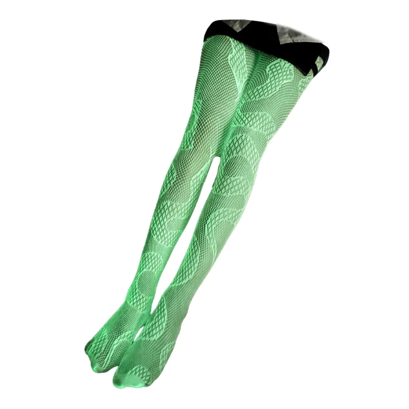 Ladies Sexy Fishnet Stockings, Glow in the Dark Luminous Glowing Fishnet Socks