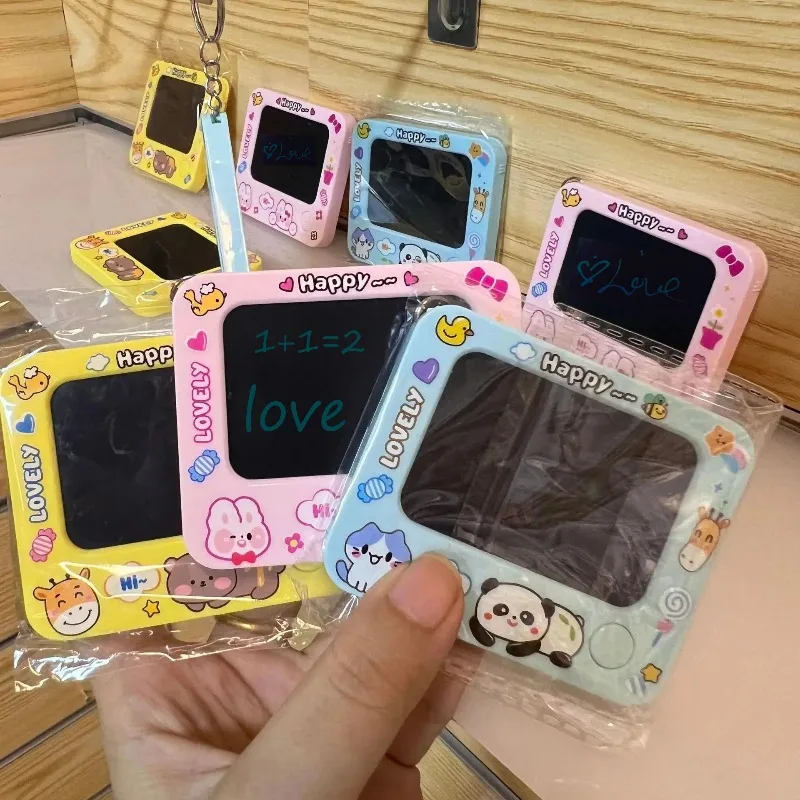 Chaveiros mini graffiti placa chaveiro criativo um clique limpeza diy pintura de volta à escola mochila pingente chaveiro
