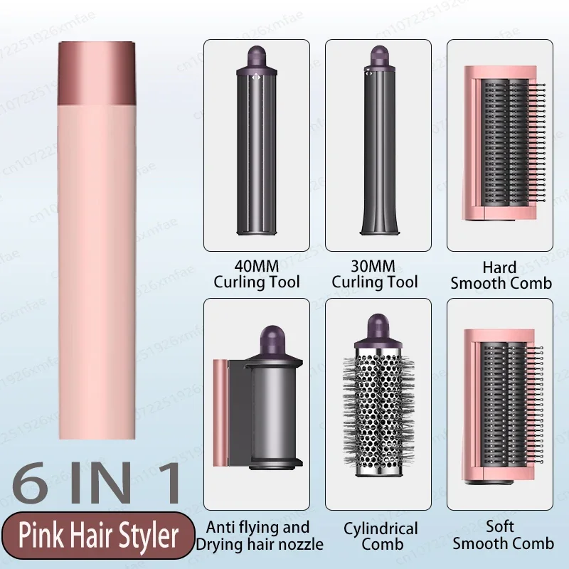 6-in-1 Professioneller Heißluft-Styler mit Negativionen-Technologie, Multifunktionales Haarstyling-Set für Automatisches Locken, Bestes Geschenk für Frauen