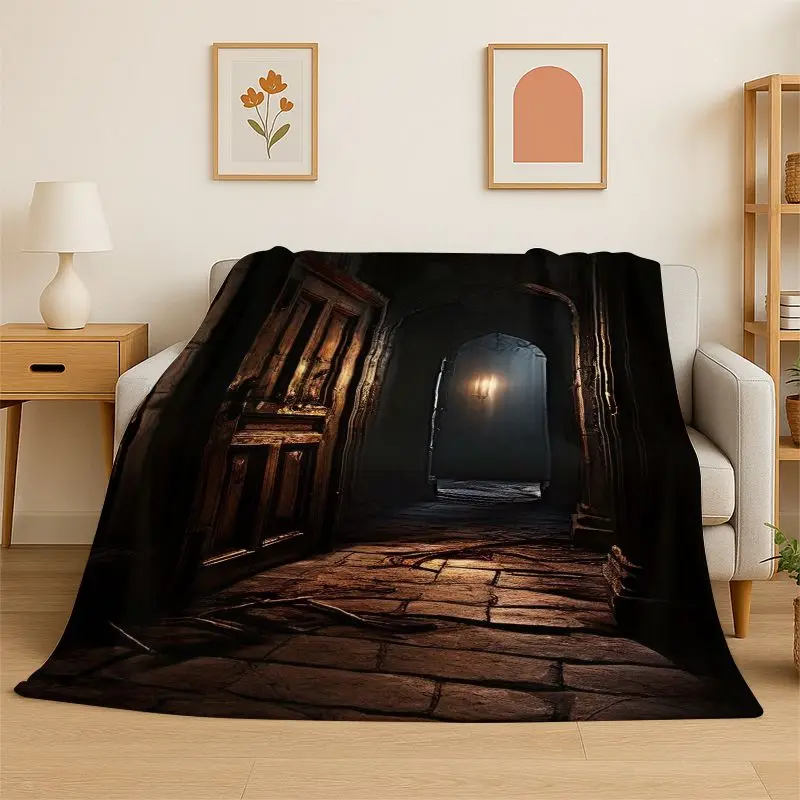 Gothic Magic Gate Door Miracle Flannel Blanket Soft Throw Blanket for Bedroom Living Room Bed Travel Camping Picnic Nap Cover