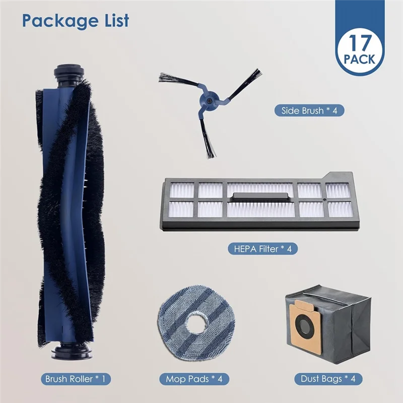 

B90B-For Eufy X10 Pro Omni Robot Vacuum Cleaner Main Side Brush Hepa Filter Mop Cloth Pads Dust Bags Spare Parts
