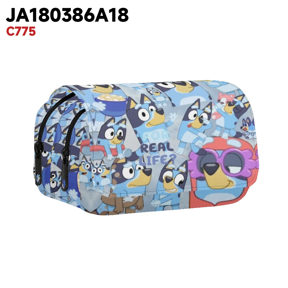 ثلاثية الأبعاد Bluey مطبوعة بالكامل رفرف القلم حقيبة صندوق أدوات مكتب مقلمة طالب المدرسة الابتدائية والثانوية حقيبة مدرسية الكرتون