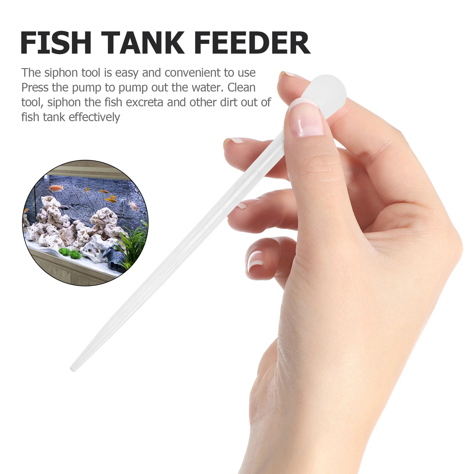 

2Pcs Fine Workmanship Aquarium Siphon Fish Tank Cleaning Tool Easy to Use Multipurpose Siphon Fish Tank Cleaner