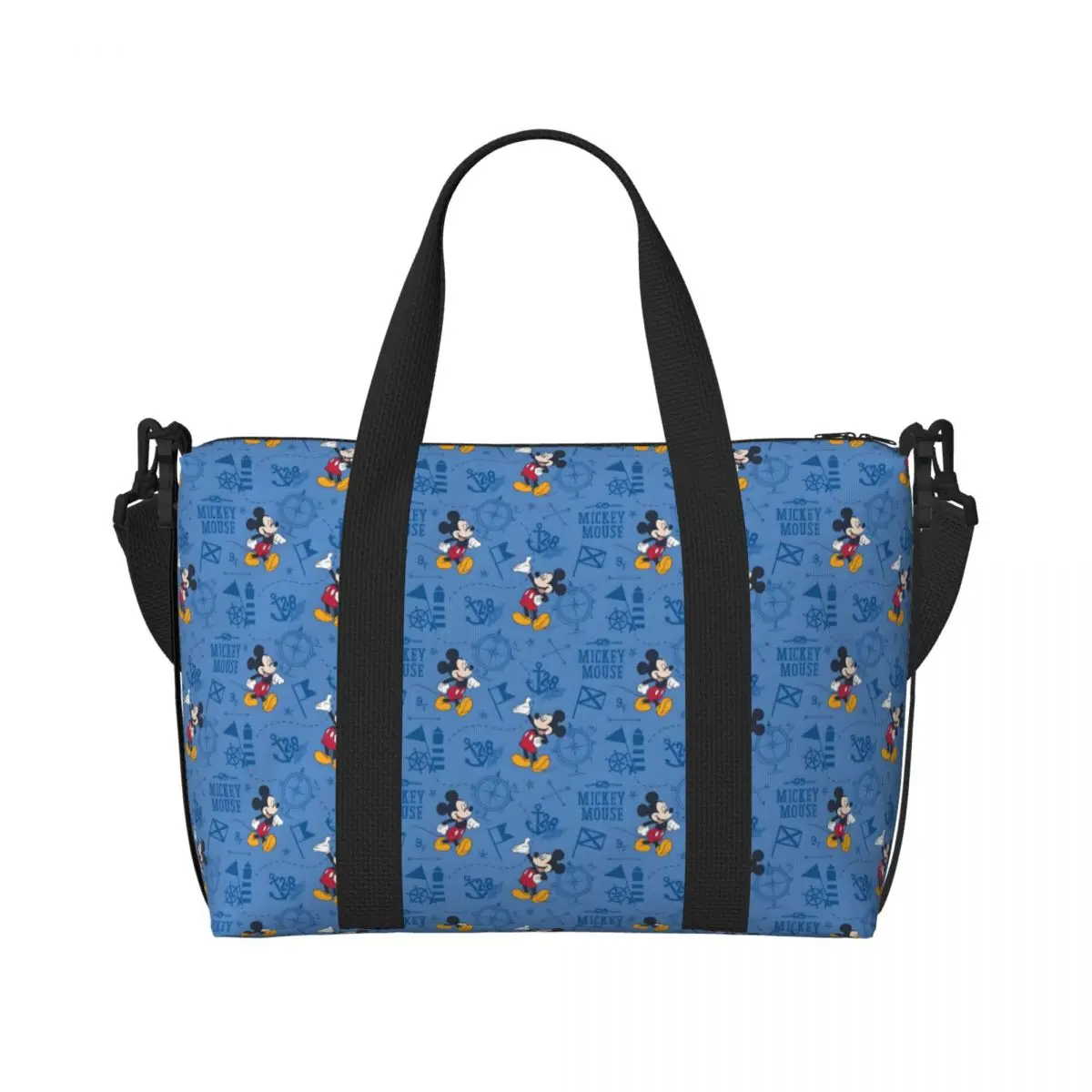 

Custom Mickey Mouse Tote Bag Women Large Capacity Classic Cartoon Movie Pattern Beach Gym Shoulder Travel Bag