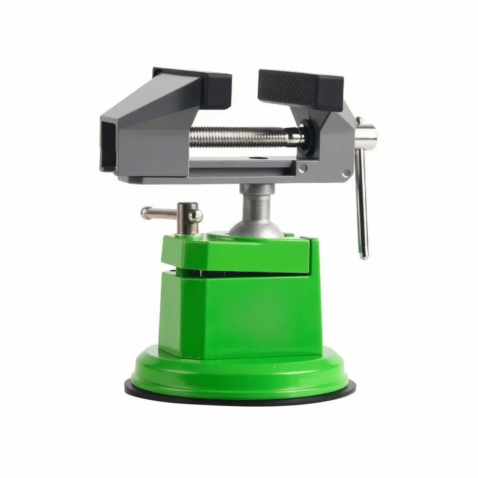 Lightweight Aluminum Suction Vise for Hobbyist Projects with 50mm Jaw Opening and Rotating Base for Angle Positioning